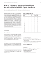 Use of Highway Network Level Data for a Project Level Life Cycle Analysis