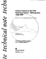 Human Factors At the FAA Technical Center Bibliography 19581994