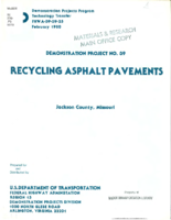 Recycling Asphalt Pavements Jackson County Missouri