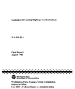 Guidelines for Spring Highway Use Restrictions