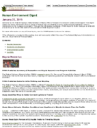 Human Environment Digest January 22 2015