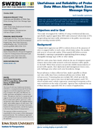 Usefulness and Reliability of Probe Data When Alerting Work Zone Message Signs Summary