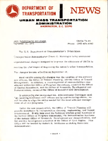 Department of Transportation News Urban Mass Transportation Administration UMTA 7385