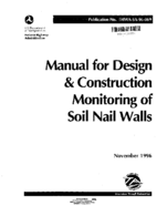 Manual for Design and Construction Monitoring of Soil Nail Walls