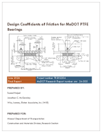 Design Coefficients of Friction for MoDOT PTFE Bearings