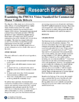 Examining the FMCSA Vision Standard for Commercial Motor Vehicle Drivers Research Brief