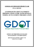 An Enhanced GDOT Pavement Preservation Guide with Optimal Timing of Pavement Preservation
