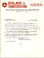 Department of Transportation News Urban Mass Transportation Administration DOT 5769