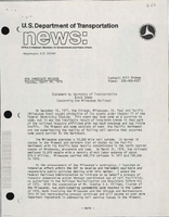 Statement by Secretary of Transportation Brock Adams Concerning the Milwaukee Railroad