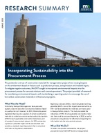 Incorporating Sustainability into the Procurement Process Research Summary