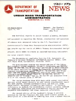 Department of Transportation News Urban Mass Transportation Administration UMTA 7687