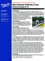 Effect of Realtime Traffic Data on Truck Diversion Routing on I75 Summary