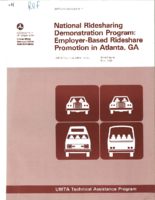 National Ridesharing Demonstration Program EmployerBased Rideshare Promotion in Atlanta Ga