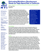 Estimating workforce development needs for highspeed rail in California  research brief