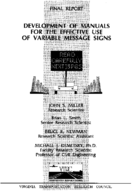Development of manuals for the effective use of variable message signs