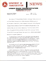 Department of Transportation News Urban Mass Transportation Administration UMTA 2774