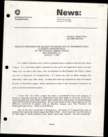 Remarks Prepared for Delivery by Secretary of Transportation Elizabeth Hanford Dole to the National Urban League