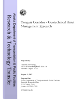 Tongass Corridor  Geotechnical Asset Management Research