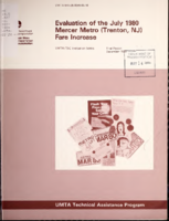 Evaluation of the July 1980 Mercer Metro Trenton NJ Fare Increase