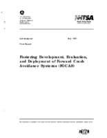 Fostering Development Evaluation And Deployment Of Forward Crash Avoidance Systems FOCAS Final Report