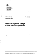 Restraint System Usage in the Traffic Population 1986 Annual Report