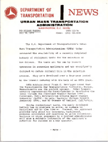 Department of Transportation News Urban Mass Transportation Administration UMTA 12274