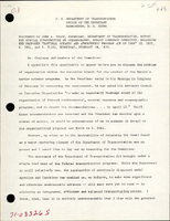 Statement of John A Volpe Secretary Department of Transportation before the Special Subcommittee on Oceanography