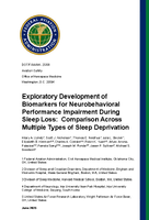 Exploratory Development of Biomarkers for Neurobehavioral Performance Impairment During Sleep Loss Comparison Across Multiple Types of Sleep Deprivation