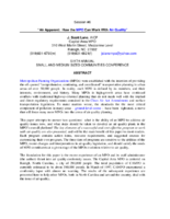 Air Apparent How the MPO Can Work with Air Quality