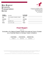 Evaluation of a Natural Speech Based Informational Inquiry System as a Potential Means to Increase Transit Utilization