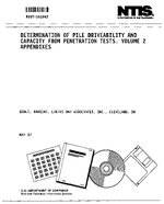 Determination of Pile Driveability and Capacity From Penetration Tests Volume II Appendixes