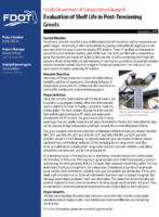 Evaluation of Shelf Life in PostTensioning Grouts Summary