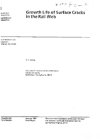 Growth Life of Surface Cracks in the Rail Web