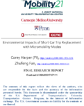 Environmental Impacts of Short Car Trip Replacement with Micromobility Modes