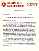 Department of Transportation News Urban Mass Transportation Administration DOT9468