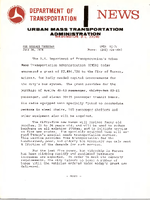 Department of Transportation News Urban Mass Transportation Administration UMTA 9374