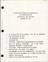 Talking Points Prepared for Secretary Dole Stu Epperson Reception