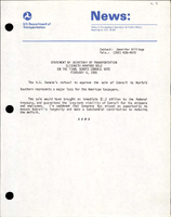 Statement by Secretary of Transportation Elizabeth Hanford Dole on the Final Senate Conrail Vote