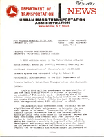 Department of Transportation News Urban Mass Transportation Administration UMTA 7704 Federal Transit Assistance for Atlantas Rapid Rail Transit System