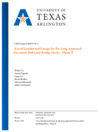 Use of Geothermal Energy for DeIcing Approach Pavement Slabs and Bridge Decks  Phase II