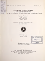 Multinational Activities of Major US Automotive Producers Volume IV  A Preliminary Evaluation of Technology Innovation and Transfer