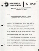 Excerpts of Remarks Prepared for Delivery by Secretary of Transportation John A Volpe at the Dedication of FAA Center Anchorage Alaska