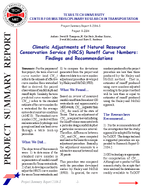 Climatic Adjustments of Natural Resource Conservation Service NRCS Runoff Curve Numbers Findings and Recommendations Project Summary Report