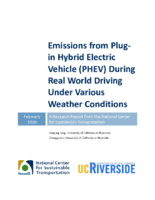 Emissions from Plugin Hybrid Electric Vehicle PHEV During Real World Driving Under Various Weather Conditions