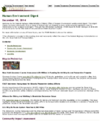 Human Environment Digest December 18 2014