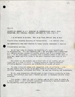 Excerpts of Remarks by US Secretary of Transportation John A Volpe Morgantown West Virginia