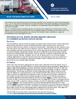 Providing InCab TrafficRelated Warning Messages To Commercial Motor Vehicles