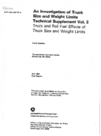Investigation of Truck Size and Weight Limits  Technical Supplement Vol 3 Truck and Rail Fuel Effects of Truck Size and Weight Limits