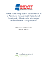 Development of a Pavement Management Manual and Data Quality Plan for the Mississippi Department of Transportation