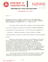 Speeches by John E Hirten Assistant to the Secretary of Transportation